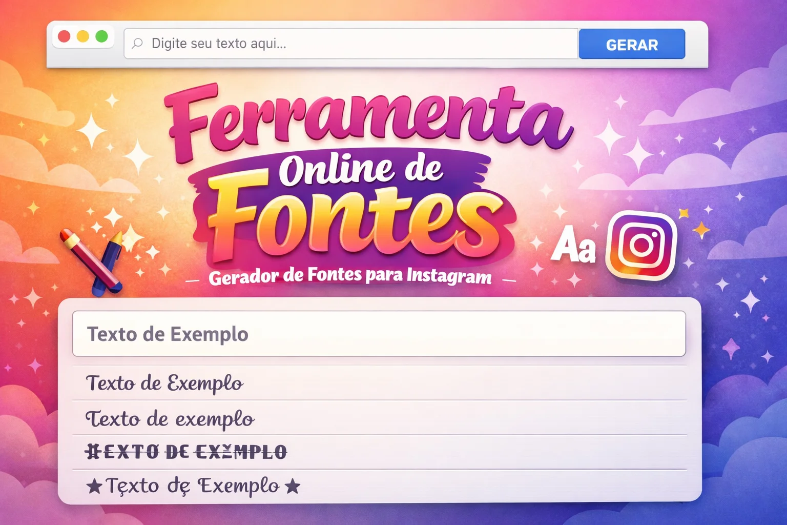 Gerador de Fontes para Instagram
